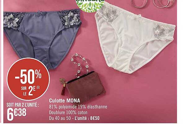 culotte mona -50% sur le 2e
