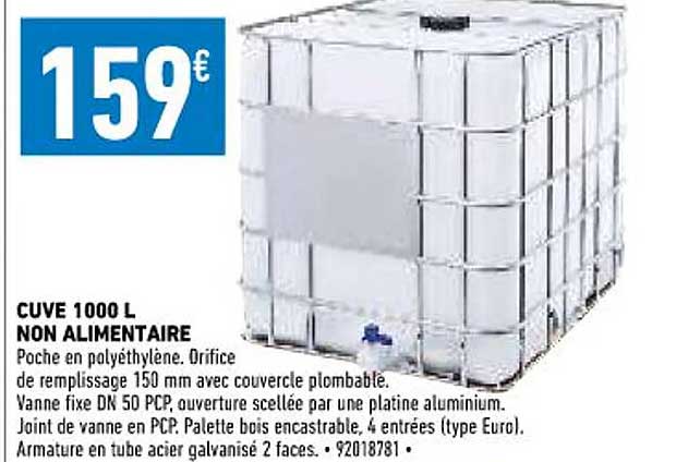 cuve 1000l non alimentaire