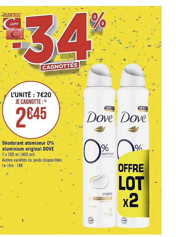 Déodorant Atomiseur 0% Aluminium Original Dove