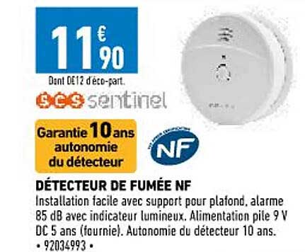 Détecteur De Fumée Nf Scs Sentinel