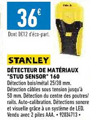 détecteur de matériaux "stud sensor" 160 stanley