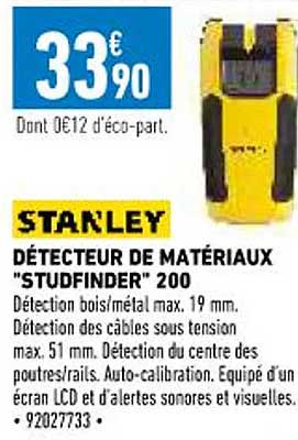 détecteur de matériaux "studfinder" 200 stanley