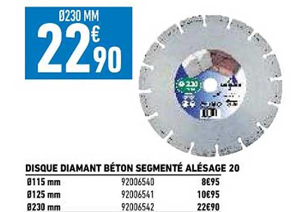 disque diamant béton segmenté alésage 20