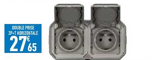 double prise 2p+t horizontale