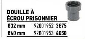 douille à écrou prisonnier