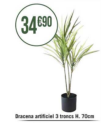 dracena artificiel 3 troncs h. 70cm