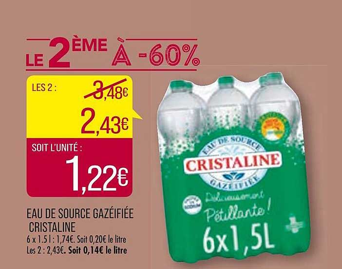 eau de source gazéifiée cristaline
