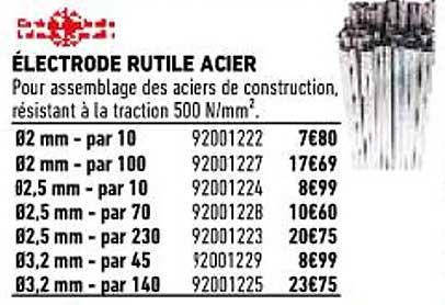 électrode rutile acier