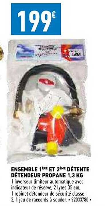 ensemble 1ère et 2ème détente détendeur propane 1,3 kg