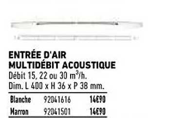 entrée d'air multidébit acoustique