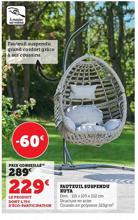 fauteuil suspendu kuta