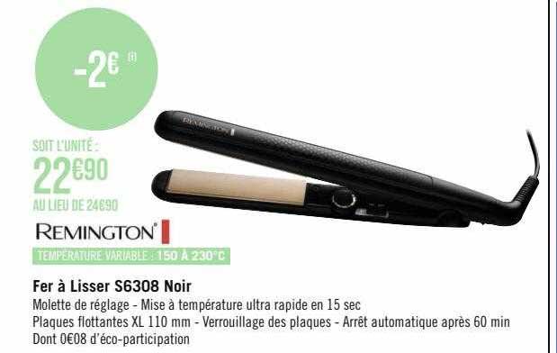 fer à lisser s6308 noir remington
