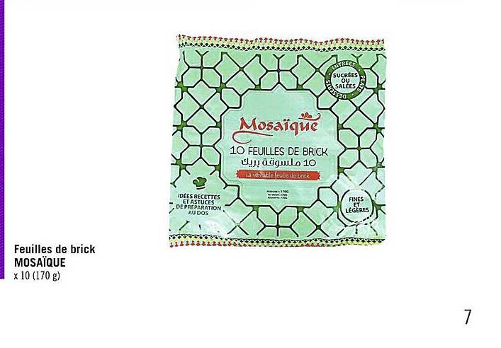 feuilles de brick mosaïque