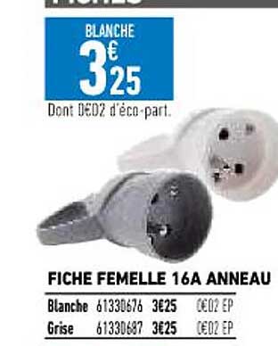 fiche femelle 16A anneau