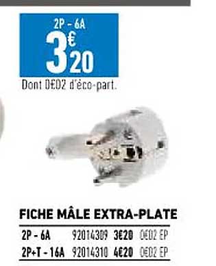 Fiche Mâle Extra-plate