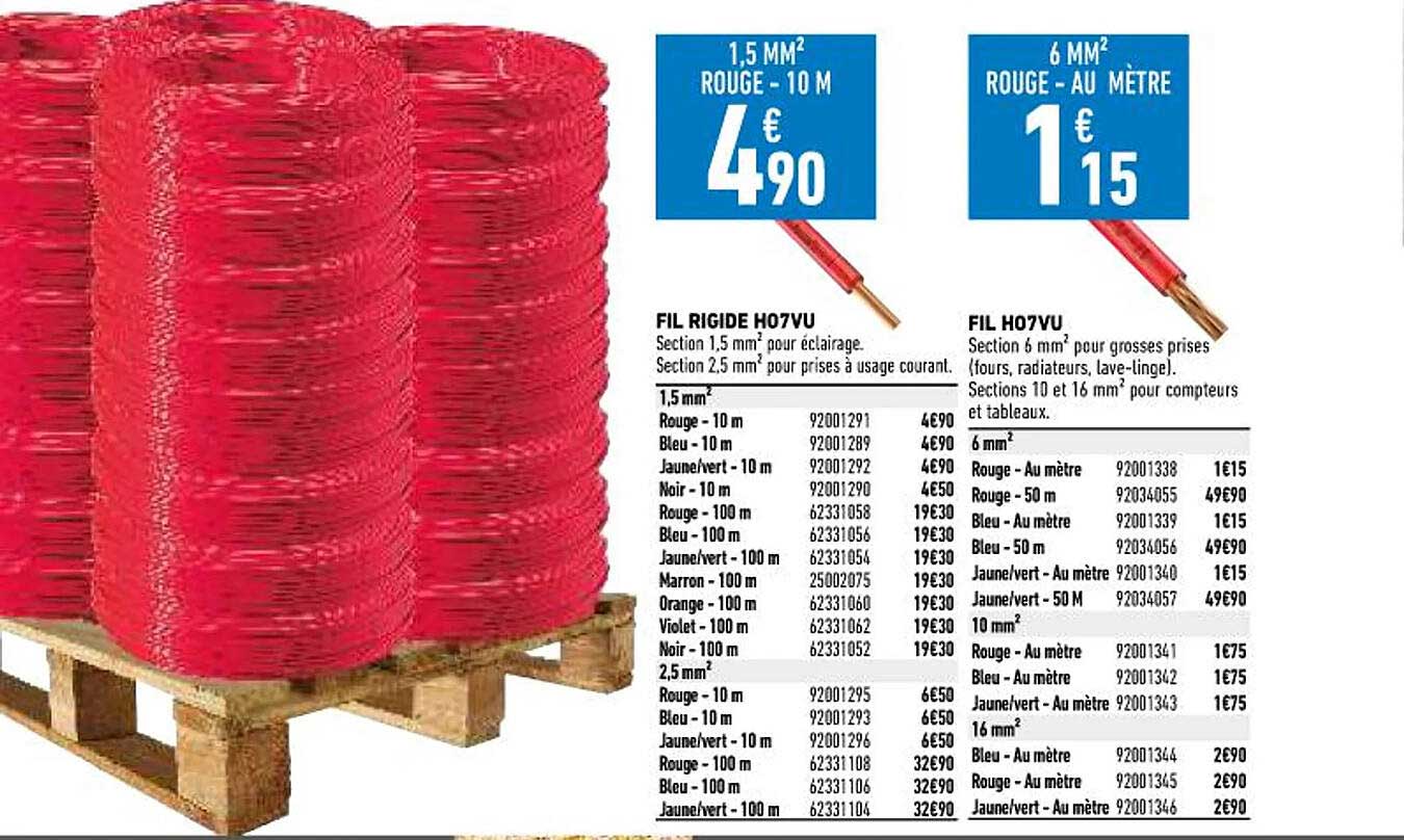 fil rigide h07vu, fil h07vu
