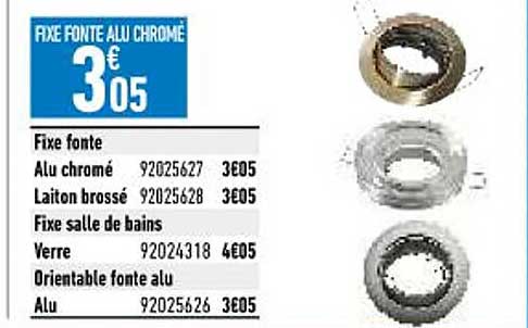 Fixe Fonte Alu Chromé