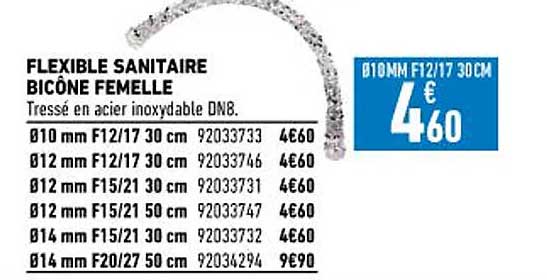 flexible sanitaire bicône femelle