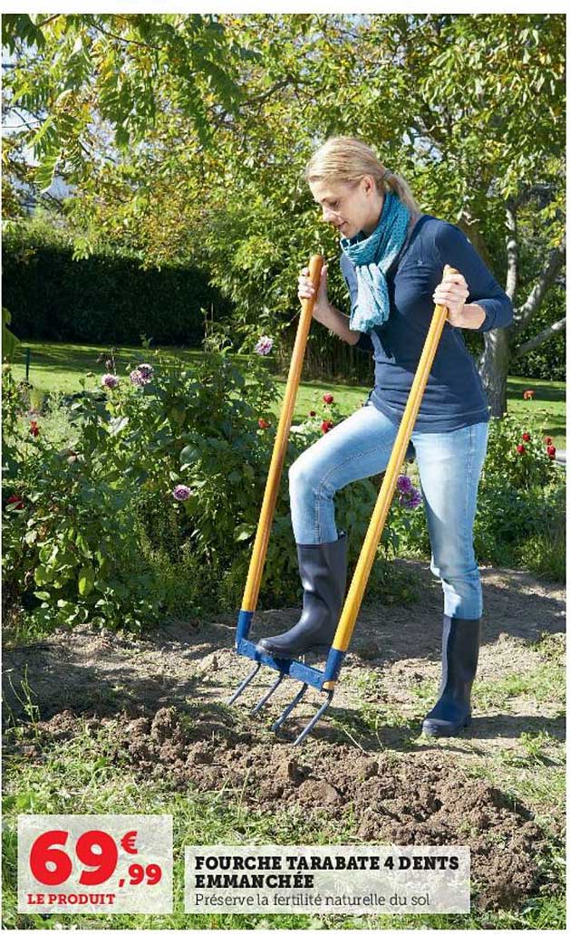 fourche tarabate 4 dents emmanchée
