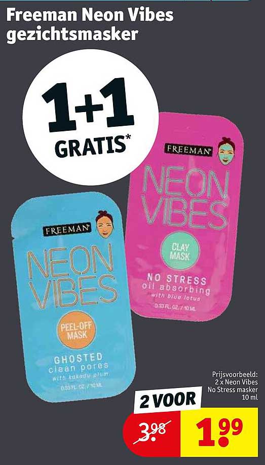 freeman neon vibes gezichtsmasker