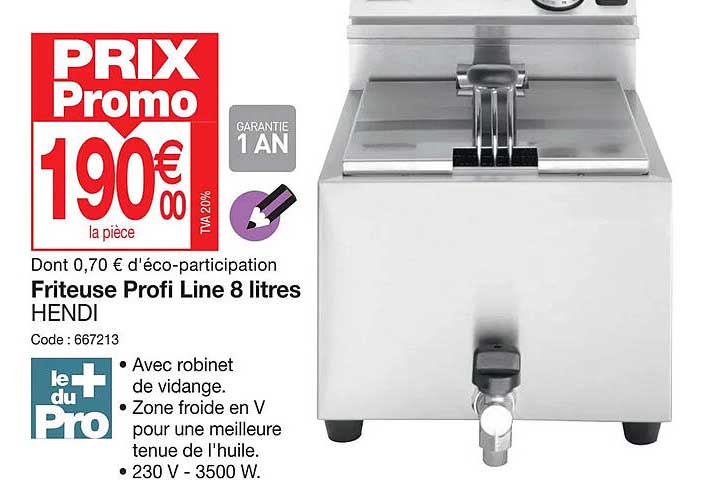 friteuse profi line 8 litres hendi
