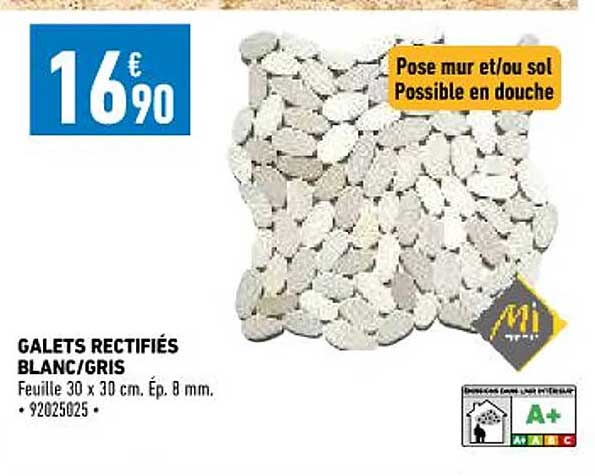 galets rectifiés blanc-gris