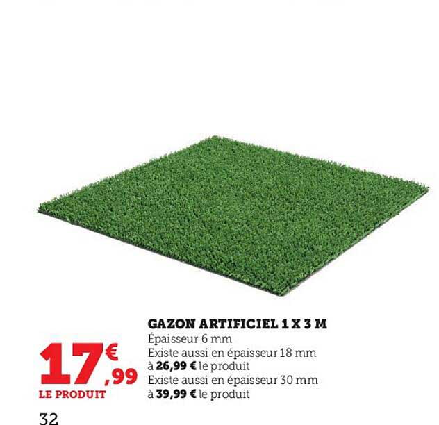 gazon artificiel 1 x 3m