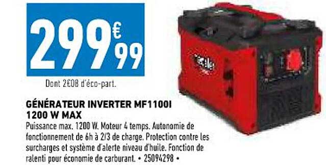 générateur inverter mf1100l 1200w max