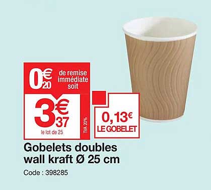 gobelets doubles wall kraft ø 25cm