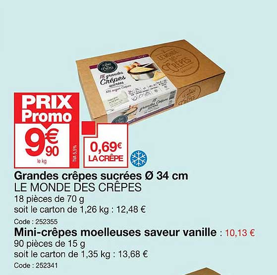 grandes crêpes sucrées ø 34cm le monde des crêpes