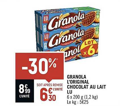 Granola L'original Chocolat Au Lait Lu