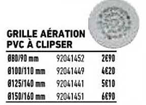 Grille Aération Pvc à Clipser