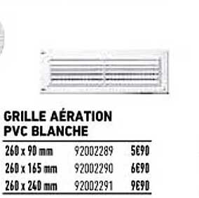 grille aération pvc blanche