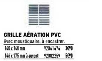grille aération pvc