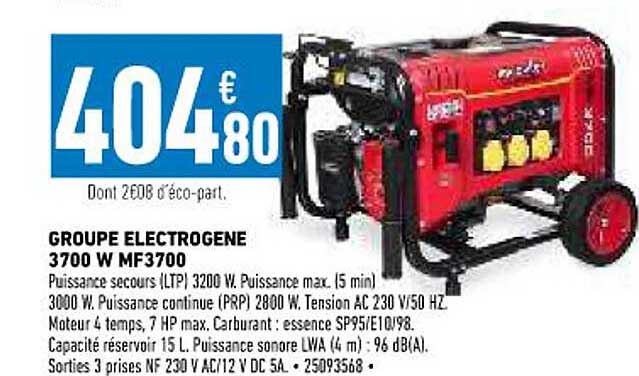 groupe électrogène 3700 w mf3700