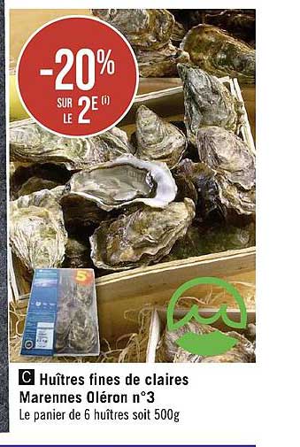 huuîtres fines de claires marennes oléron n°3 -20% sur le 2e