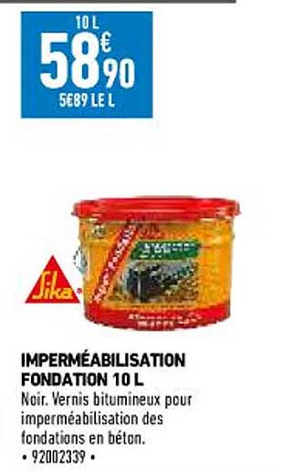 imperméabilisation fondation 10l sika