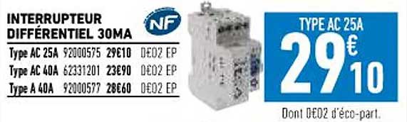 interrupteur différentiel 30ma