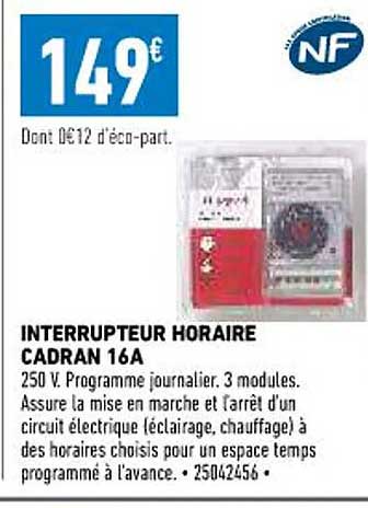 interrupteur horaire cadran 16A