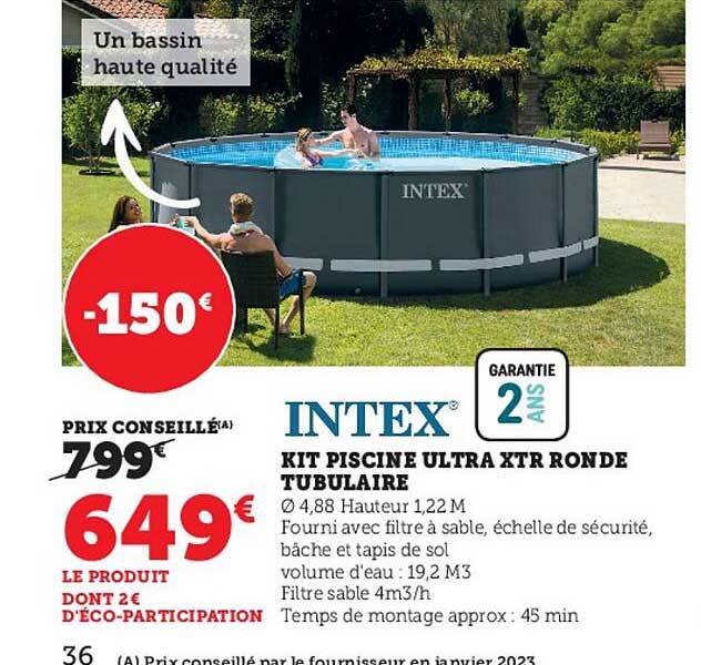 intex kit piscine ultra xtr ronde tubulaire