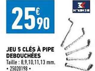jeu 5 clés à pipe débouchées