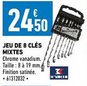 Jeu De 8 Clés Mixtes