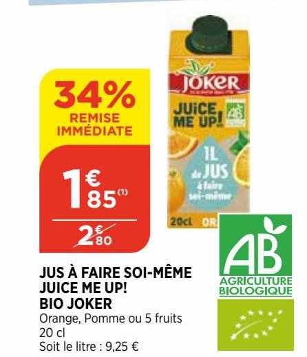 jus à faire soi-même juice me up! bio joker 34% remise immédiate