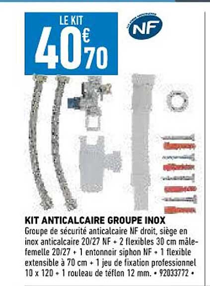 kit anticalcaire groupe inox