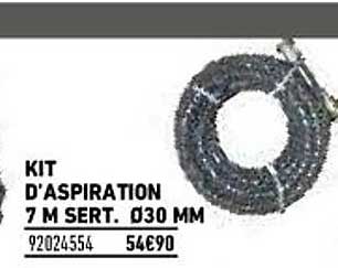 kit d'aspiration 7 m sert. ø30 mm