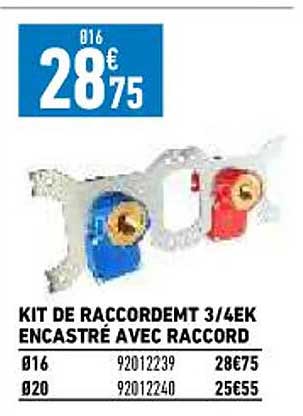 kit de raccordement 3-4ek encastré avec raccord
