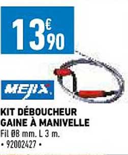 kit déboucheur gaine à manivelle mejix
