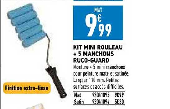 kit mini rouleau + 5 manchons ruco-guard