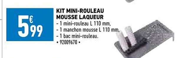 kit mini-rouleau mousse laqueur