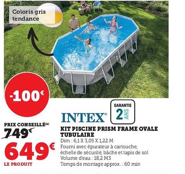 kit piscine prism frame ovale tubulaire